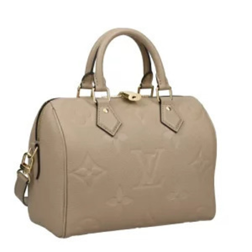 Louis Vuitton Monogram Handbag Bandoulire Beige Speedy Tan